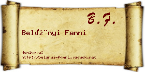 Belányi Fanni névjegykártya