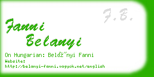 fanni belanyi business card